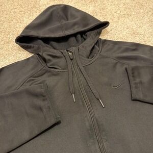 Y2K Nike Therma-FIT Full-Zip Hoodie | Black | Men's XL